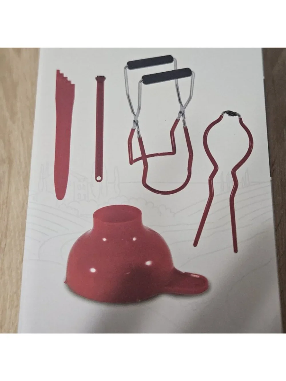 Country Classics Canning Supplies Starter Kit 5 Piece Set Red New
